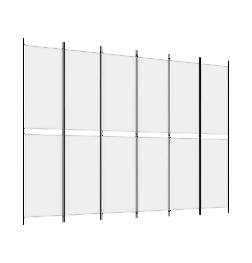 vidaXL 6-Panel Room Divider White 118.1"x86.6" Fabric