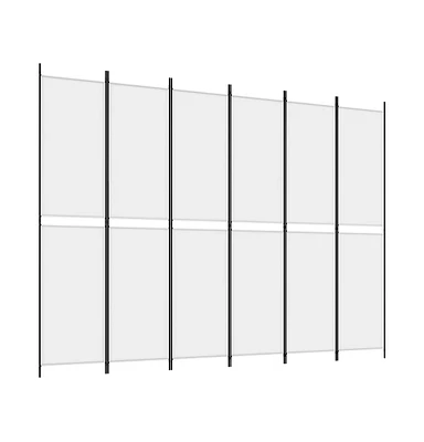 vidaXL 6-Panel Room Divider White 118.1"x86.6" Fabric