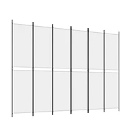 vidaXL 6-Panel Room Divider White 118.1"x86.6" Fabric