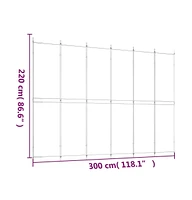 vidaXL 6-Panel Room Divider White 118.1"x86.6" Fabric