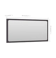 vidaXL Bathroom Mirror Gray 31.5"x0.6"x14.6" Engineered Wood