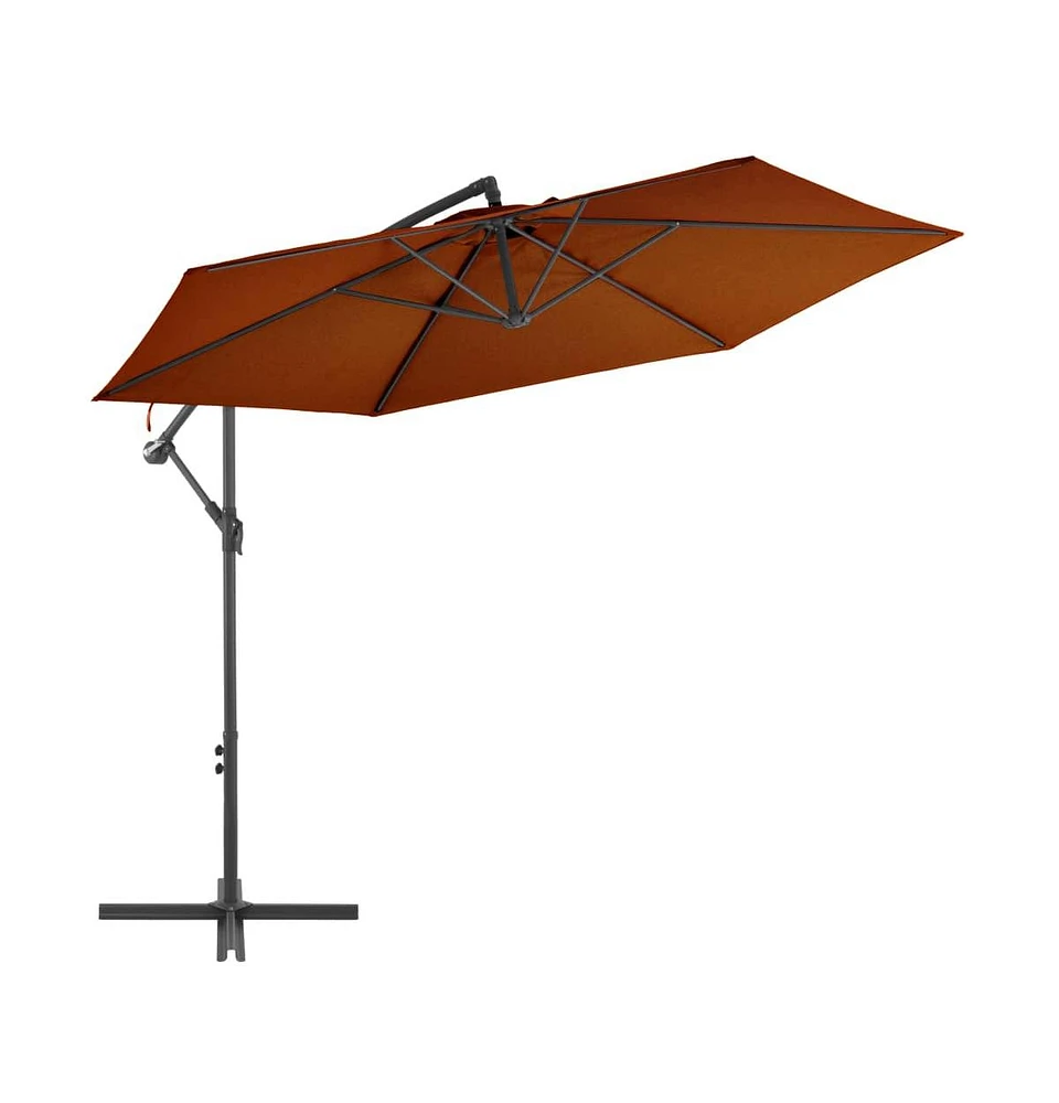 vidaXL Cantilever Umbrella with Aluminum Pole Terracotta 118.1"