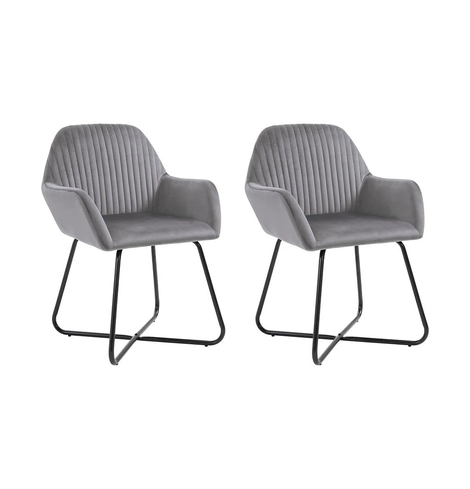 vidaXL Dining Chairs 2 pcs Velvet