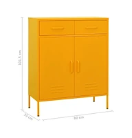 vidaXL Storage Cabinet Mustard Yellow 31.5"x13.8"x40" Steel