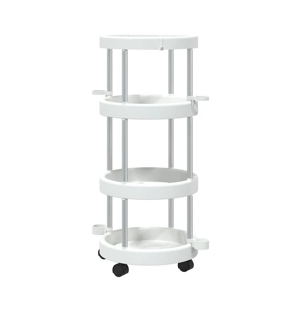 vidaXL Cleaning Trolley with Storage Basket Aluminum