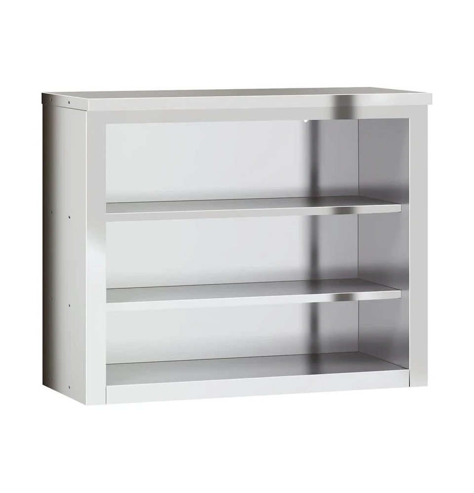 vidaXL Kitchen Wall Cabinet with Shelves Stainless Steel