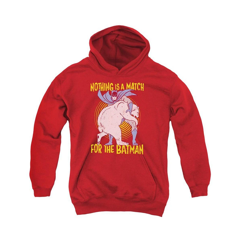Batman Boys Youth Bear Wrastling Pull Over Hoodie / Hooded Sweatshirt