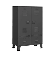 vidaXL Industrial Wardrobe Anthracite 26.4"x13.8"x42.1" Steel