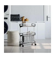 vidaXL Storage Trolley 23.2"x7.9"x29.5" Aluminum