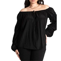 Eloquii Plus Size Off The Shoulder Detail Blouse