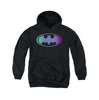 Batman Boys Youth Gradient Bat Logo Pull Over Hoodie / Hooded Sweatshirt