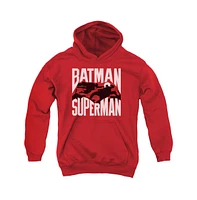 Batman V Superman Boys Youth Silhouette Fight Pull Over Hoodie / Hooded Sweatshirt