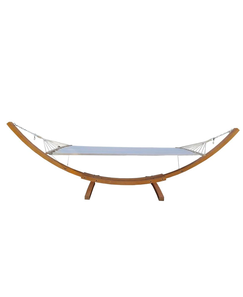 Simplie Fun 1-Person Hammock with Stand Set for Outside & Inside, Indoor Outdoor Standalone, plywood+canvas