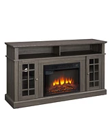 Modern Tv Stand with Fireplace Insert for Up to 65" Tv