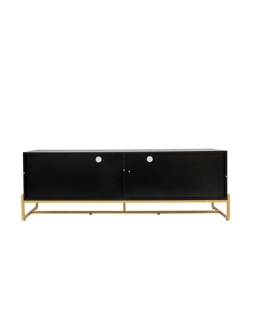 Simplie Fun Modern Tv Stand with Metal Legs