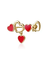 GiGiGirl 14k Yellow Gold Plated Red Enamel Heart Pin for Infants/Toddlers