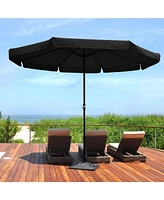 8 Rib Outdoor Patio Umbrella Market Crank Tilt Button Sunshade Backyard