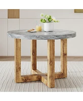 Simplie Fun Circular Dining Table with Mdf Top, 42"x42"x30"