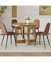 Circular Dining Table Set with 4 Chairs