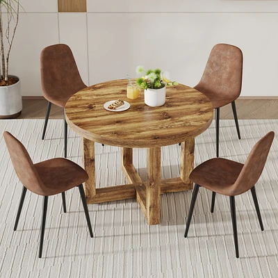 Streamdale Furniture Circular Dining Table Set with 4 Chairs