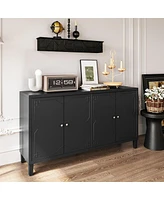 Streamdale Furniture 4-Door Matte Black Accent Cabinet for Multiple Rooms