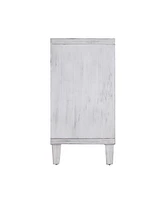 Streamdale Furniture White Wash 4-Door Wooden Accent Cabinet