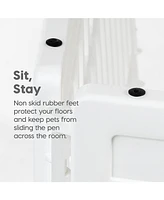 Iris Dog Playpen - Pet Exercise Pen with Door - 4 to 8 Panel Sizes, White