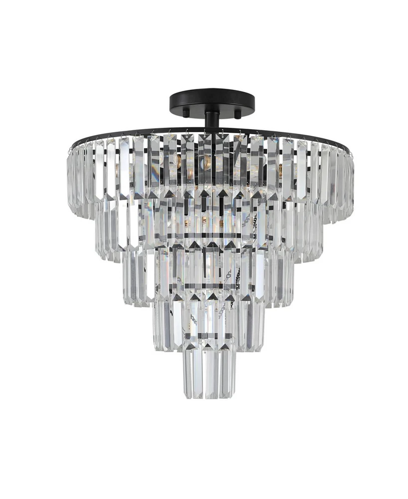 Streamdale Furniture Black Large Crystal Chandelier, Modern Style Chandelier, Dining Room, Living Room, Bedroom