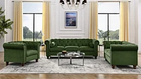 Green Velvet Tufted Sofa Settee