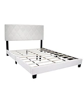 Streamdale Furniture White Queen Size Adjustable Upholstered Bed Frame - Simple and Versatile