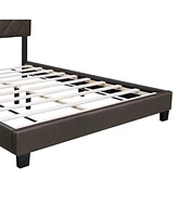 Streamdale Furniture Brown Queen Size Adjustable Upholstered Bed Frame