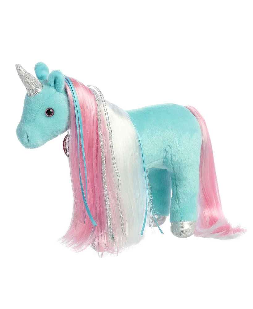 Aurora Medium Mane Event Moonlight Unicorn Breyer Exquisite Plush Toy Blue 12"