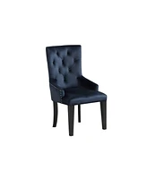 Simplie Fun Varian Ii Side Chair (1 Pc) In Black Velvet & Black & Silver Finish