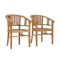 vidaXL Patio Chairs 2 pcs Solid Teak Wood