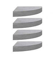 vidaXL Wall Corner Shelves 4 pcs Concrete Gray 13.7"x13.7"x1.4" Mdf