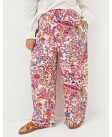 FatFace Plus Shirred Bright Paisley Palazzo Trousers