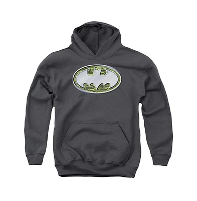 Batman Boys Youth Circuits Logo Pull Over Hoodie / Hooded Sweatshirt