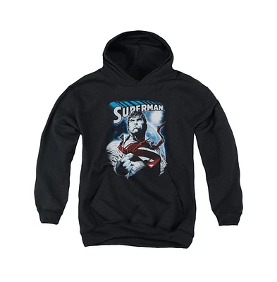 Superman Boys Youth Protect Earth Pull Over Hoodie / Hooded Sweatshirt