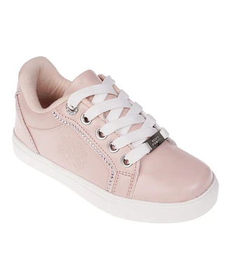 Vince Camuto Big Girl's Fashion Athletic with Rhinestone Binding Detail Polyurethane Sneakers