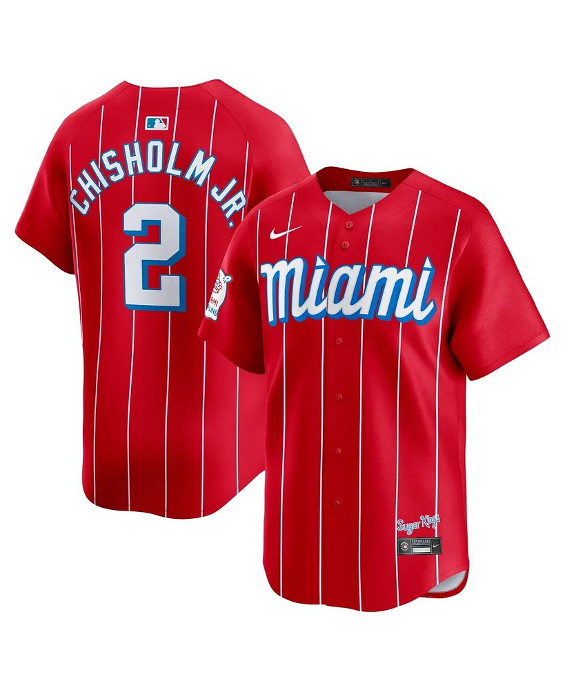 Nike Men's Jazz Chisholm Jr. Red Miami Marlins City Connect Limited Player Jersey