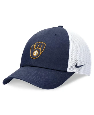 Nike Men's Navy Milwaukee Brewers Evergreen Club Trucker Adjustable Hat