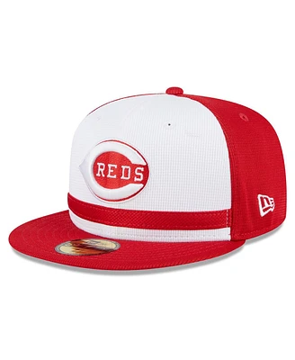 New Era Men's White Cincinnati Reds 2024 Batting Practice 59FIFTY Fitted Hat