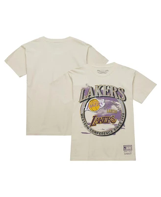 Mitchell & Ness Men's Tan Los Angeles Lakers Hardwood Classics Vintage-like Soul Crown Jewels T-Shirt