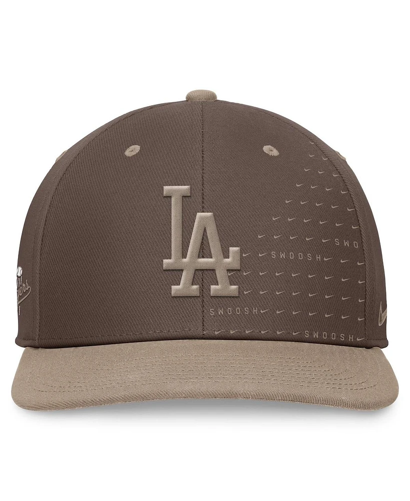 Nike Men's Brown Los Angeles Dodgers Statement Ironstone Pro Performance Snapback Hat