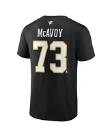 Fanatics Men's Charlie McAvoy Black Boston Bruins Authentic Stack Name Number T-Shirt