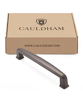 Cauldham 5 Pack Solid Kitchen Cabinet Handles (5" Hole Centers) - Drawer/Door Hardware - Style T765 - Oil Rubbed Bronze