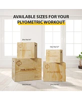 Philosophy Gym 3 in 1 Wood Plyometric Box - 30" x 24" x 20" Jumping Plyo Box for Training and Conditioning