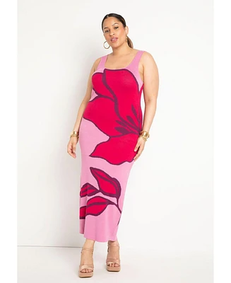 Eloquii Plus Intarsia Column Dress