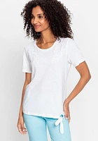 Olsen Women's 100% Organic Cotton Sequin Embellished Tee