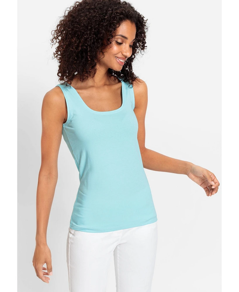 Olsen Women's 2-Way Cotton Blend Tank